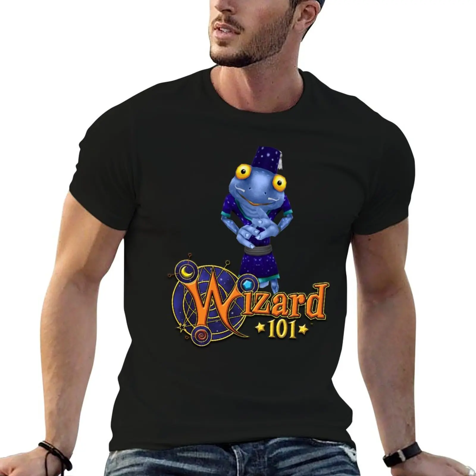 

black t-shirt package for t man Wizard101 T-Shirt cotton quality shirt high cotton man plain
