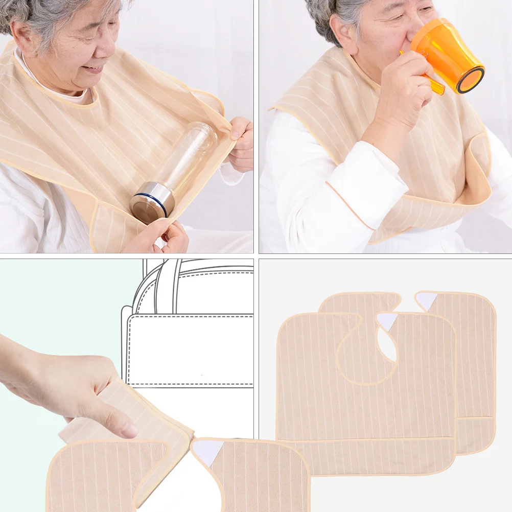 대형 방수 방유 재사용 가능한 성인용 턱받이 노인 식사용 의류 보호대 세탁 가능 식사용 앞치마 노인 남성 여성용