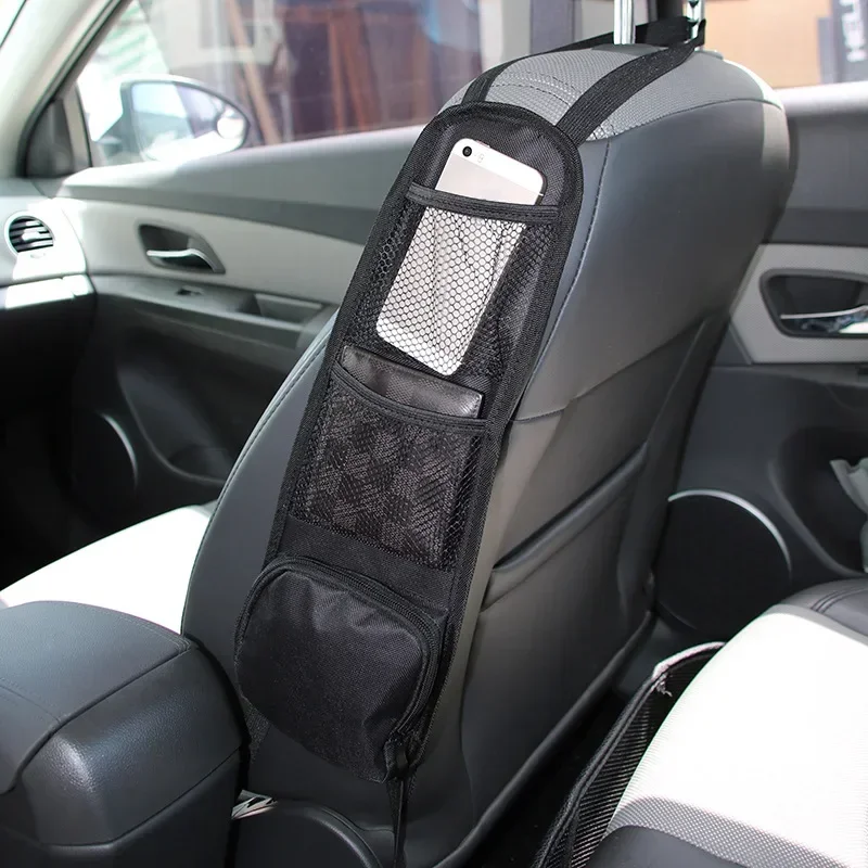 

1pcs Car Seat Back Hanging Bag Oxford Cloth Waterproof Thermal Pressure Resistant Handle Side Storage Bag Vehicle Compression