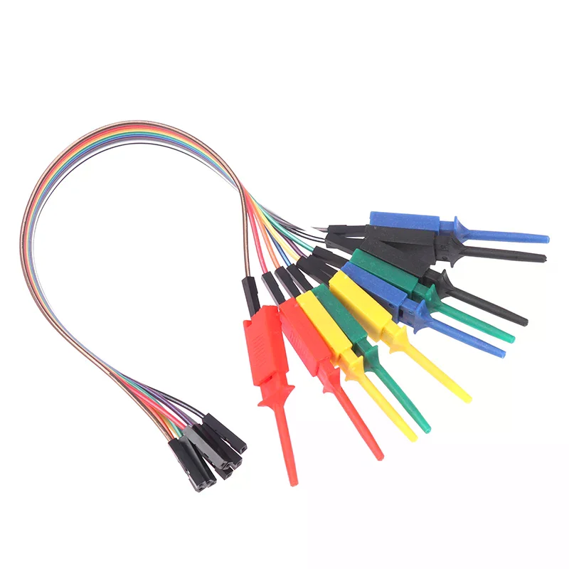 20cm Test Hook Clip Logic Analyzer Probe Cable Gripper Test Clamp Kit for IC Chip Pins Connection Testing