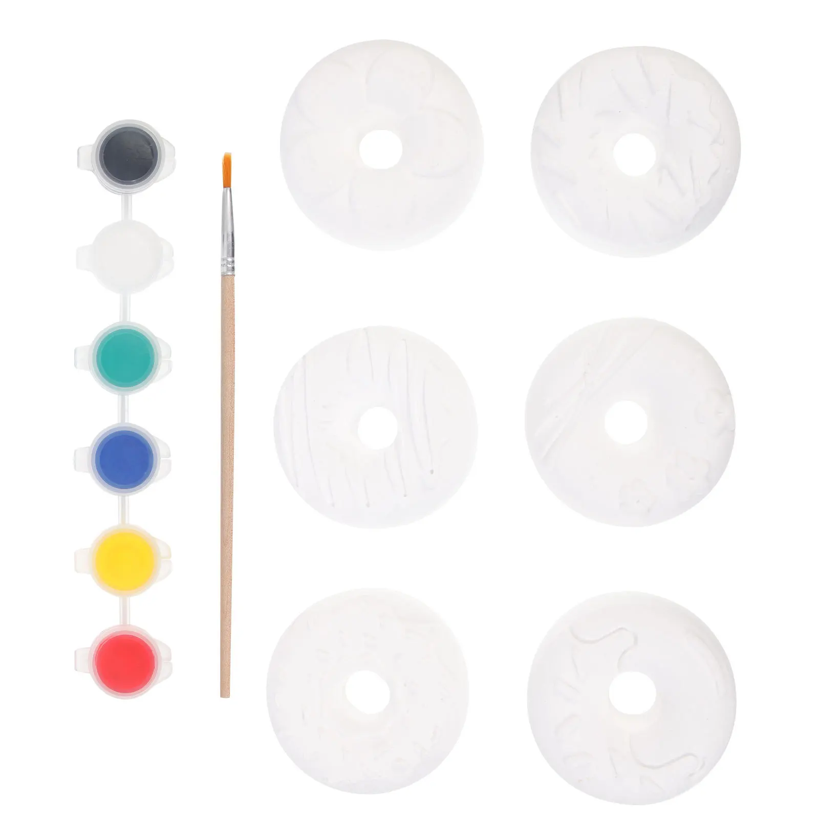 1Set Donut Plaster Graffiti Kit Creative DIY Painting Decoration Kids Painting Statue Preschool Craft Activity