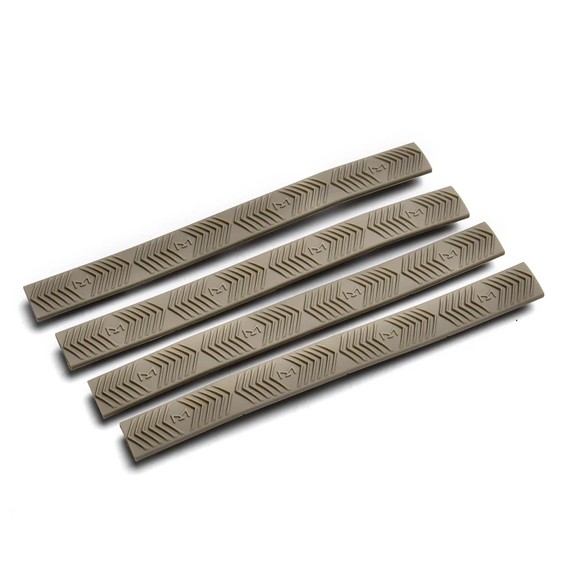Taktische Gummi M-LOK WedgeLok Schienenabdeckungen 6 1/4"X5/8", Slot Cover Grip 4er-Pack Airsoft M4 AR15 HK416 Zubehör