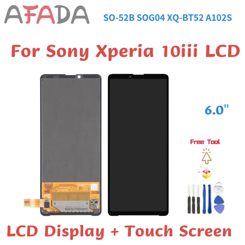 

6.0 inch LCD For Sony Xperia 10 III LCD Display Touch Screen Digitizer Assembly For Sony X10 iii SO-52B SOG04 XQ-BT52 A102S