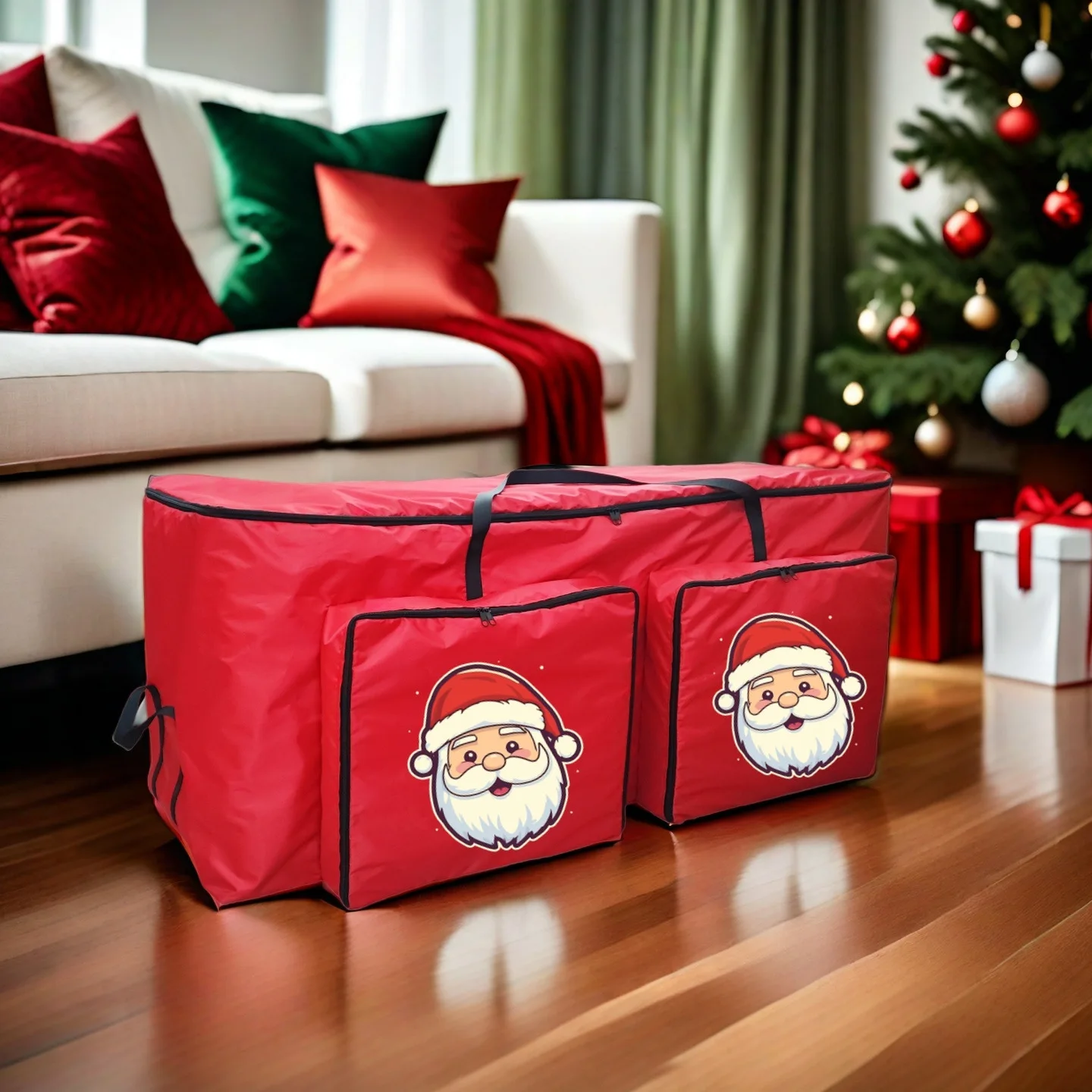 

Christmas Tree Storage Bag Container Heavy Duty Xmas Home Storage Box Oxford Fabric Waterproof and Dustproof with Zipper