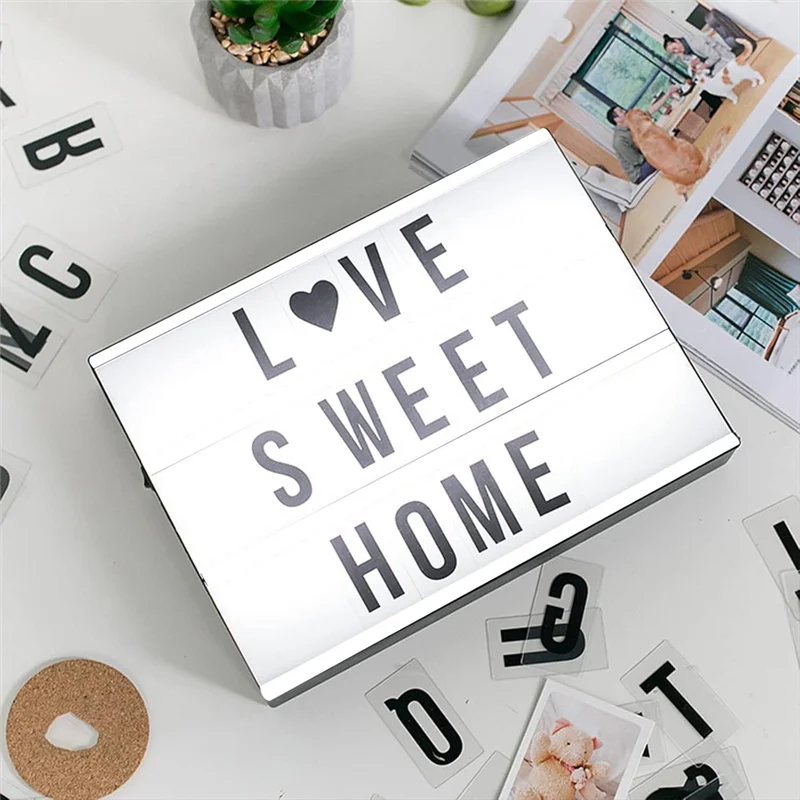 A44Z-Cinema Light Box Personalized Neon Signs, Warm White Leds Lightbox With Letters, Numbers, Symbols