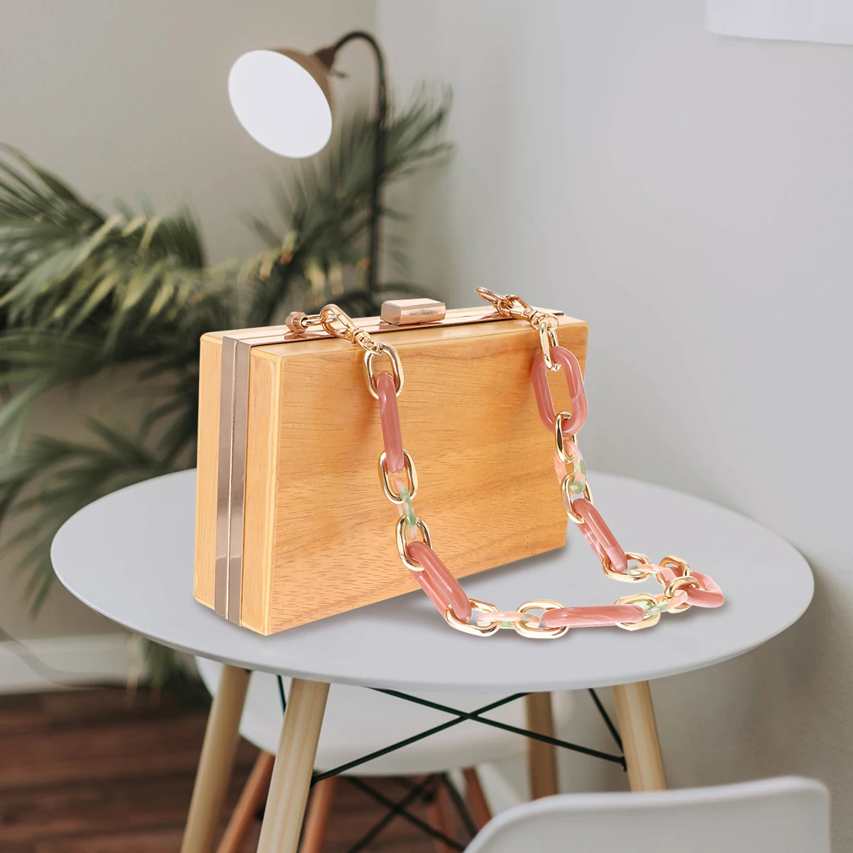 

1Pcs Handbag Chain Acrylic Durable Replacement Strap Fashion Bag Chain Strap Simple Shape Easy Install for Various Bags