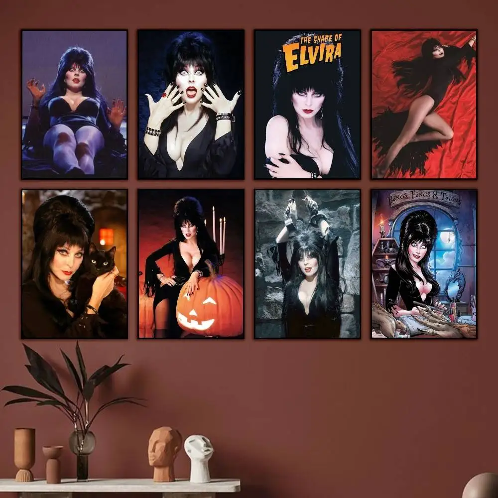 E-Elvira Goth Cassandra Peterson Poster High Quality Dorm Living Room Aesthetic Wall Decoration Painting Stickers Gift