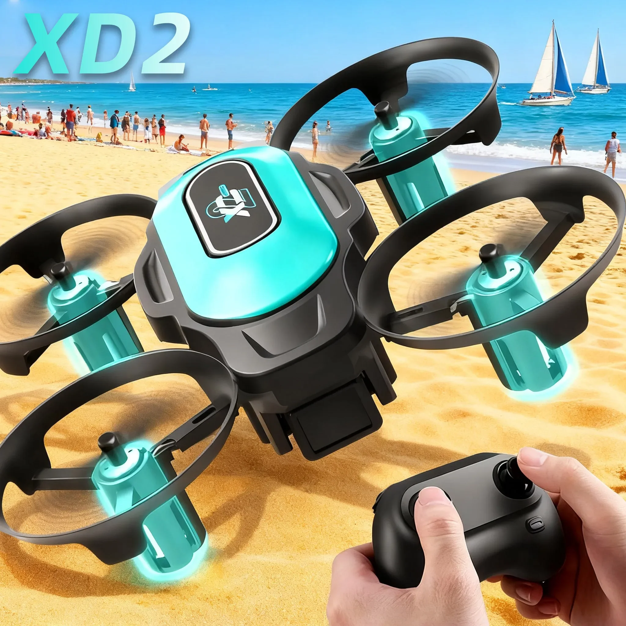 XD2 Mini Drone, 360° Stunt Flips, LED Night Lights, Crash-Resistant Body, Ultra Portable, Easy to Fly, Great Gift for Beginners