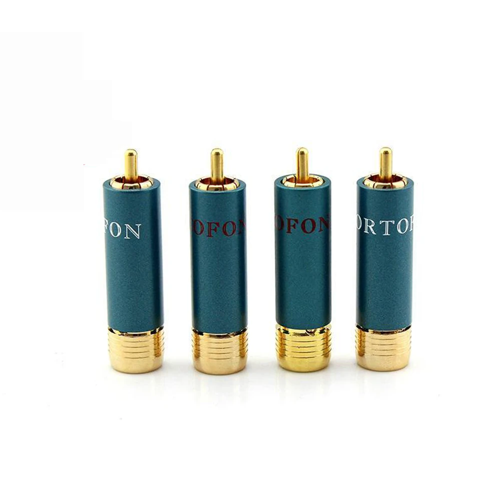 hifi 4pcs Gold-plated HIFI RCA Plug Hi-end Ortofon Reference 8NX RCA Connectors for RCA Male Interconnect Audio Cable