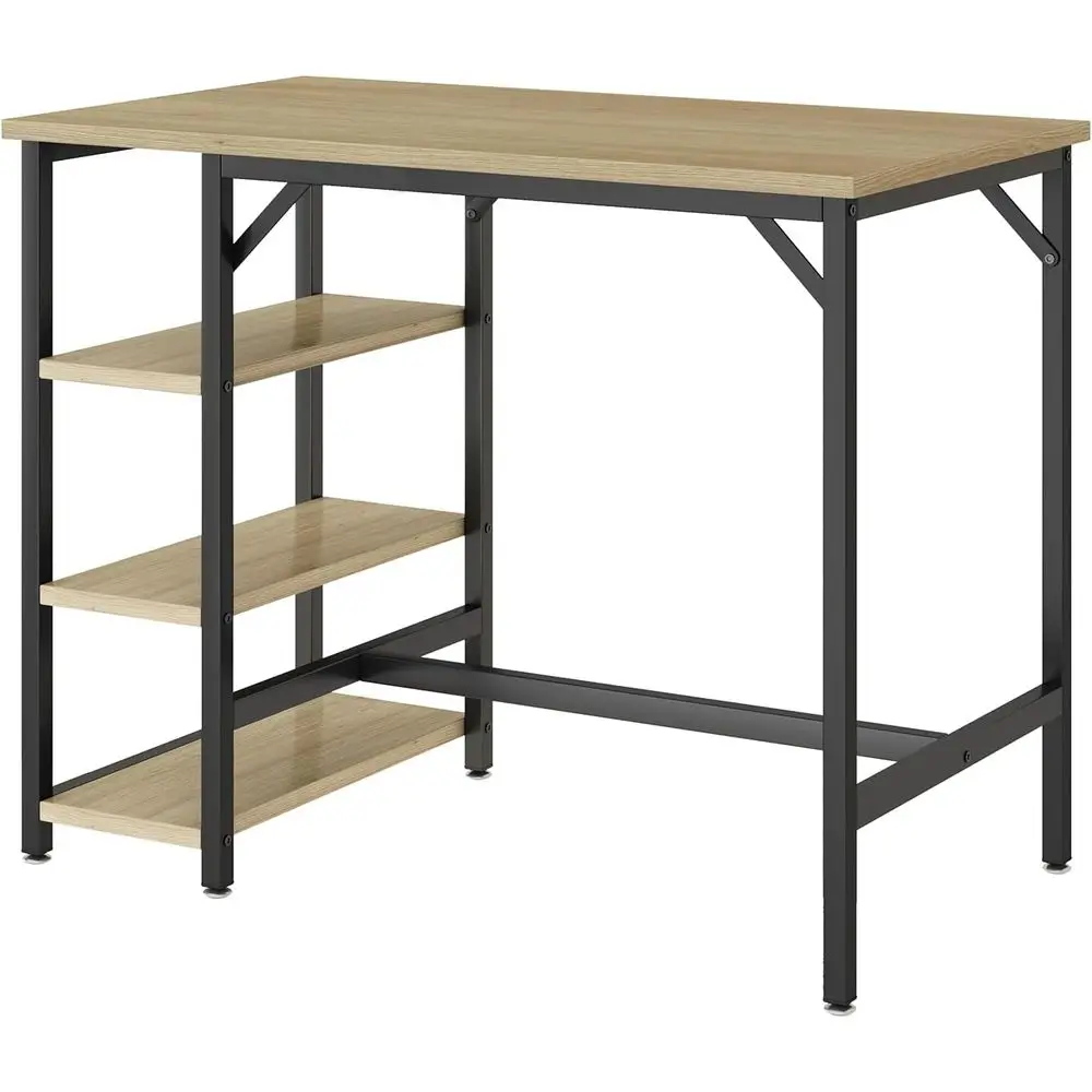 

40”H Bar Table with 3 Storage Shelves, High Dining Table or Kitchen, Counter Table, Industrial Standing Computer Desk UJ054Y