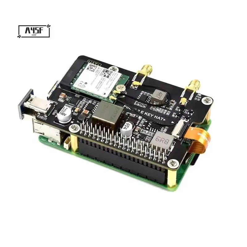 

A45F-Pcie To M.2 E KEY Adapter With Poe Function For Raspberry Pi 5 Compatible With NGFF (M.2 E Key) Wireless NIC