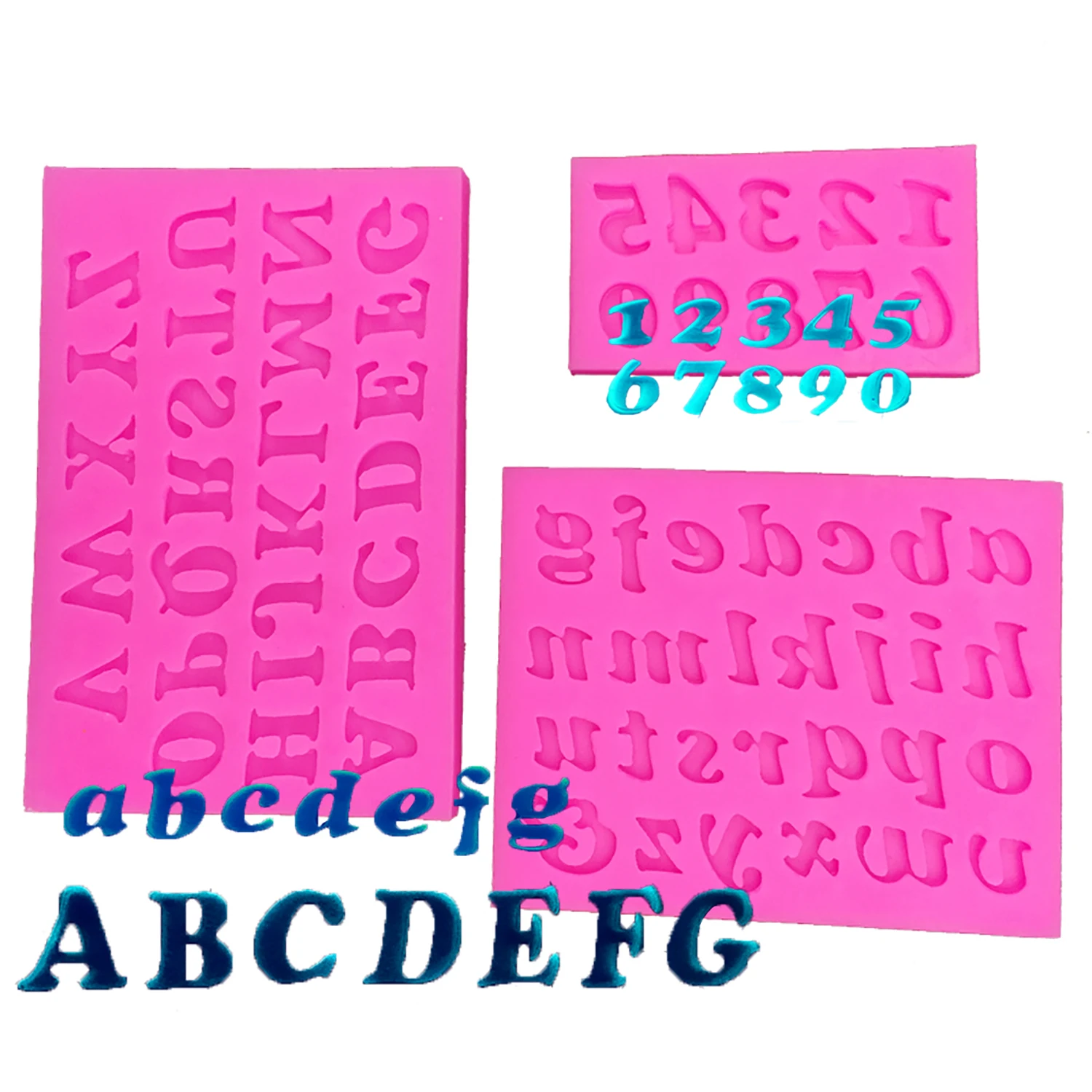 Letters and Numbers Fondant Molds Silicone Chocolate Alphabet Molds Polymer Clay Gumpaste Pastry Cake Baking Tool
