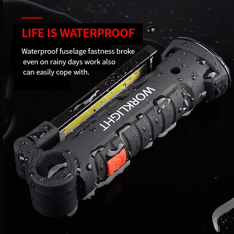 ZK30 Multifunctional Charging Cob Work Light Led Inspection Light Folding Car Magnet Flashlight Maintenance Outdoor Tent Light