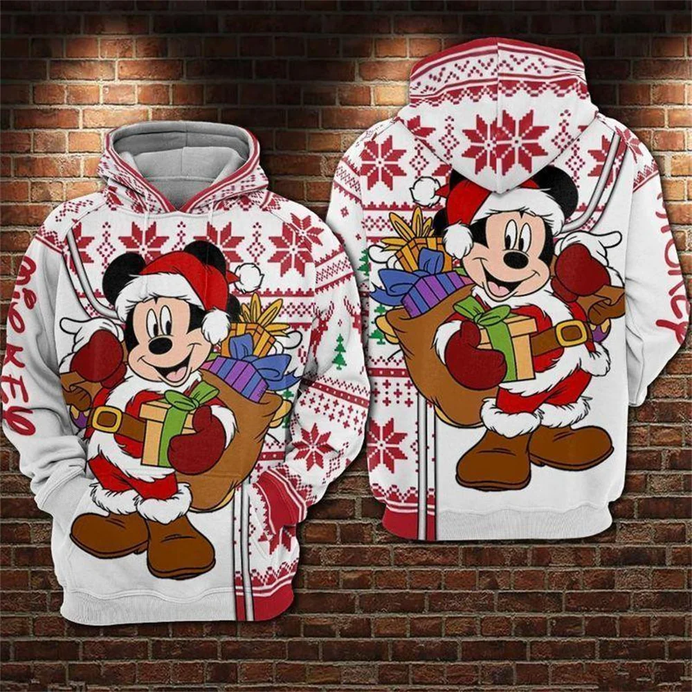 

Mickey And Minnie Christmas Snow All Over Printed Custom 3d Hoodie Disney 3D Hoodie