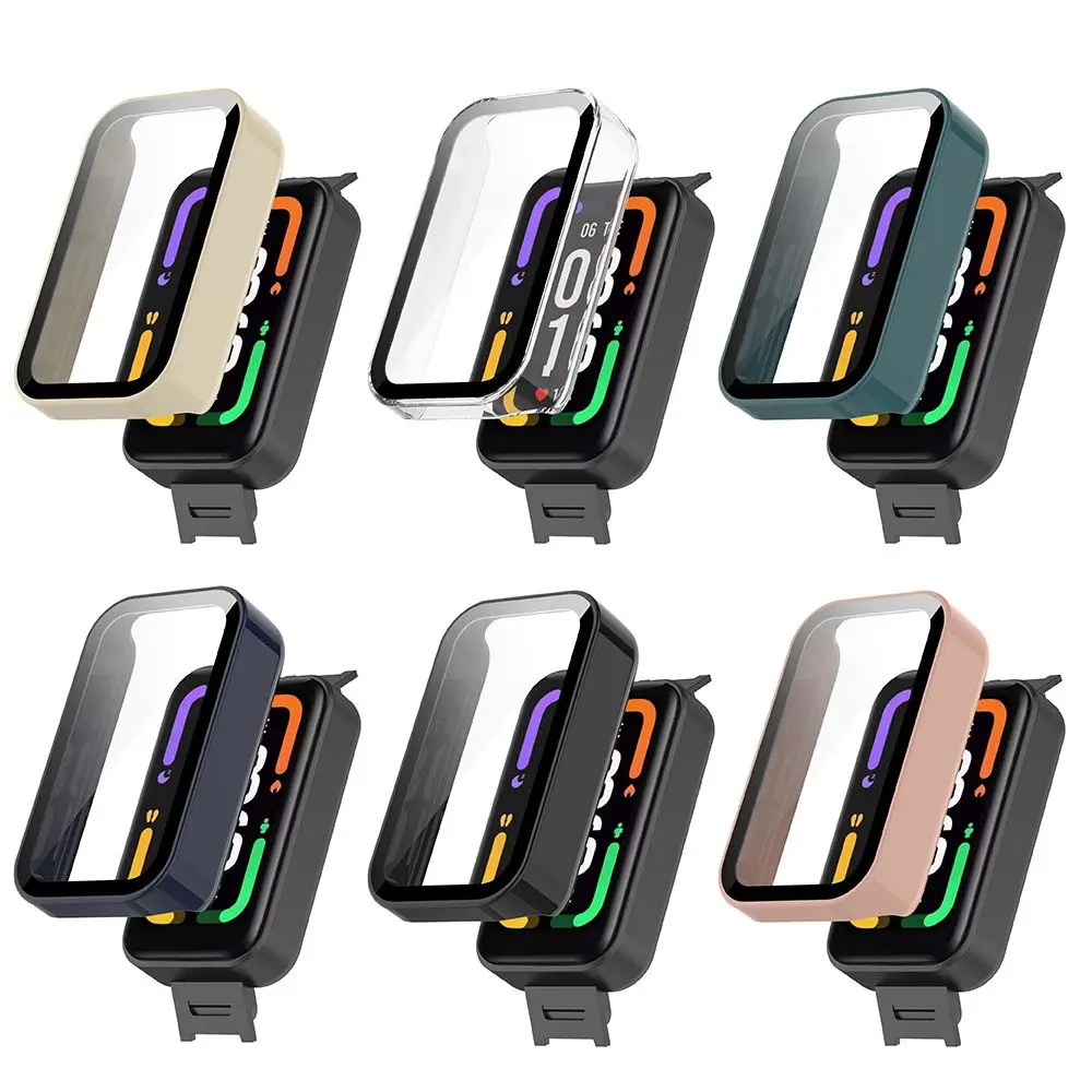 For Redmi Smart Band Pro Housing Case Tempered Film Screen Protector Shockproof One-piece Shell Smart Watch Bumper Cover