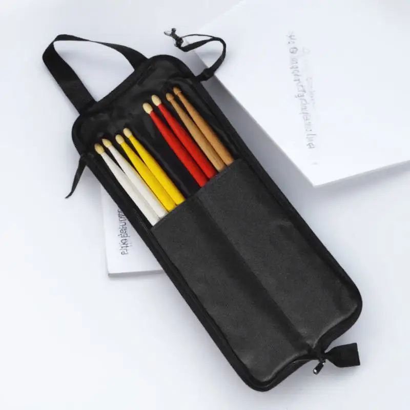 

1pc Drum Stick Bag For Drum Set: Large Capacity Wooden Drumstick Storage With Comfortable Handle Double Hooks Fits 5A Maple