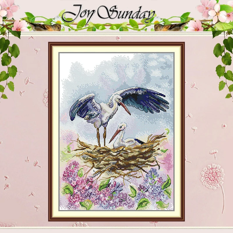 

Набор для вышивания крестиком с узорами животных (журавли) по схеме, DIY, 11CT 14CT 16CT, HD, с нанесенным рисунком, DMC, набор для вышивания, рукоделие