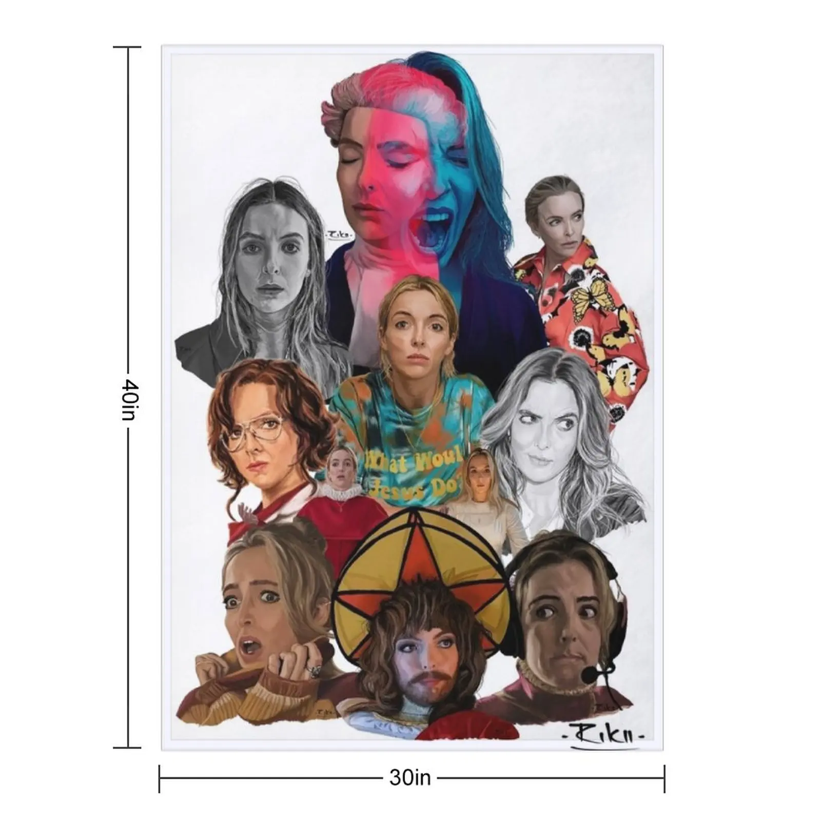 Jodie Comer collage Throw Blanket Large Custom Sofa Quilt Blankets For Bed Blankets