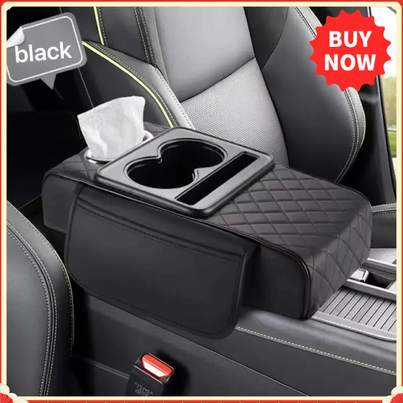 Christmas Stocking Stuffers Car Center Console Armrest Height Pad, Cushion Cover with 2 Cup Holders All-Season Protector