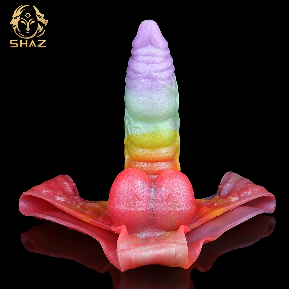シャズ シリコン製パンティー 犬の結び目型ペニススリーブ エクステンダー 拡張器 ブリーフ型装着可能 馬の形をした中空ディルド 再利用可能なコンドーム 男性用セックストイ
