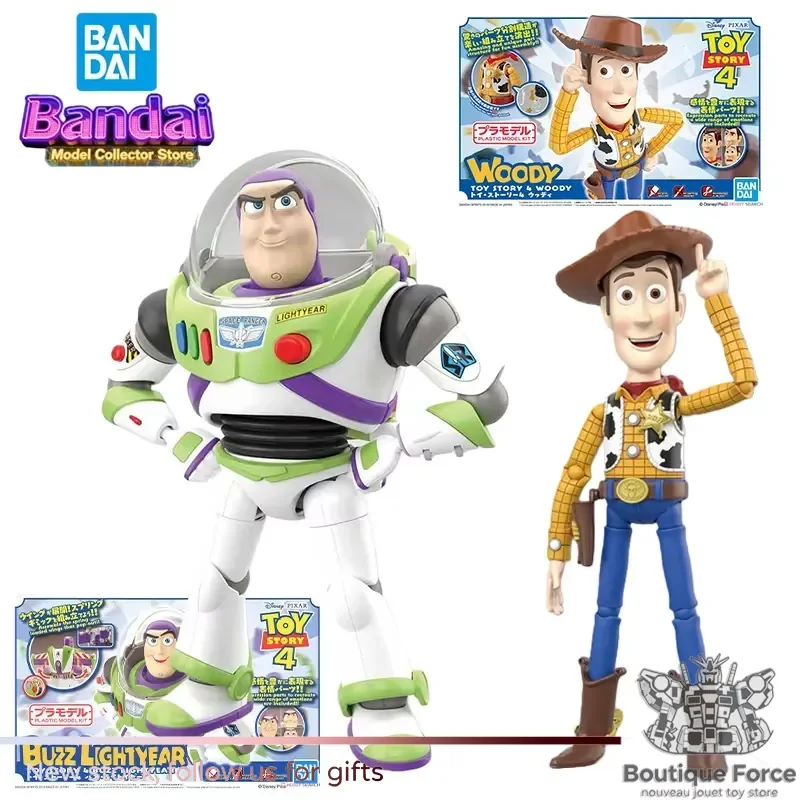 

Bandai Toy Story Buzz Lightyear Action Figure Woody Plastic Model Kit Anime Toy for Boys Original Box Official Licensed