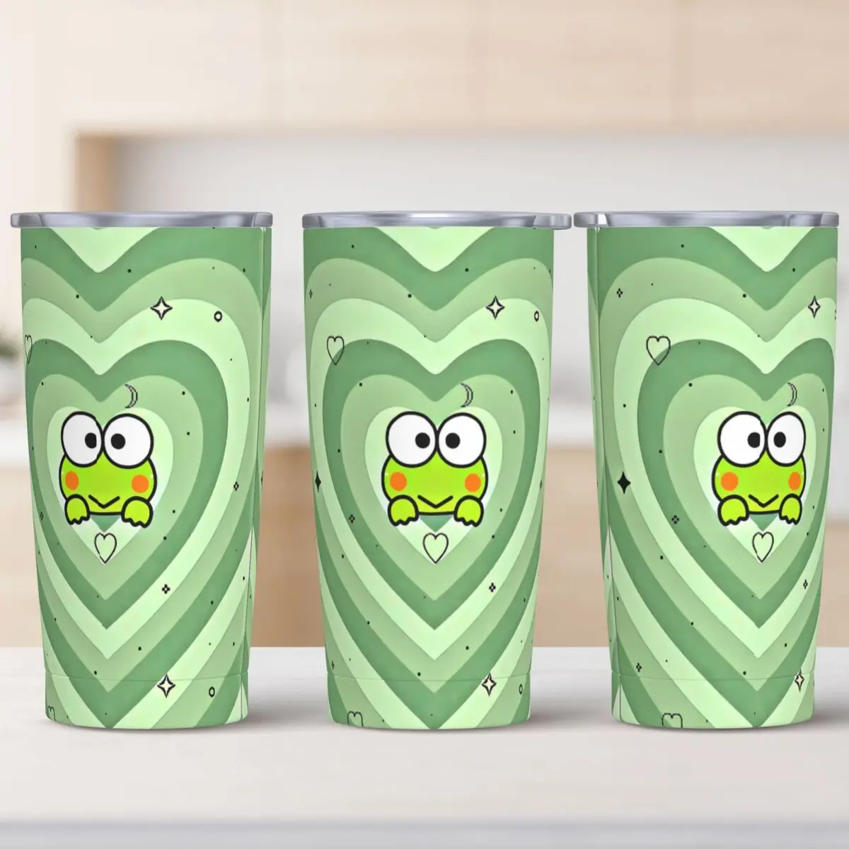 Stainless Steel Tumbler Keroppi Big-Eyed Frog Thermal Cups Insulated Hot Drinks Mugs Cup Travel Design Water Bottle