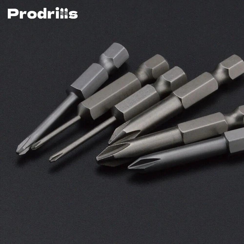 

5pcs 50mm Cross Screw Head Strong Magnetic Hand Drill Bits Electric Screwdriver Set PH0 PH1 PH2 Impact
