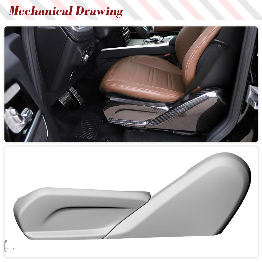 For Mercedes Benz G Class W463 G63 G65 AMG 2019 Car Seat Side Cover Frame Trim Dry Carbon Seat Adjust Switch Button Panel SALE