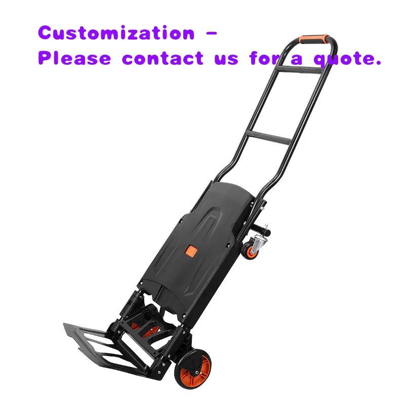 custom.Hot Selling Camping Cart Trolley Rolling Handle Metal Folding Shopping and Travel Storage Hand Cart with Customized OEM S
