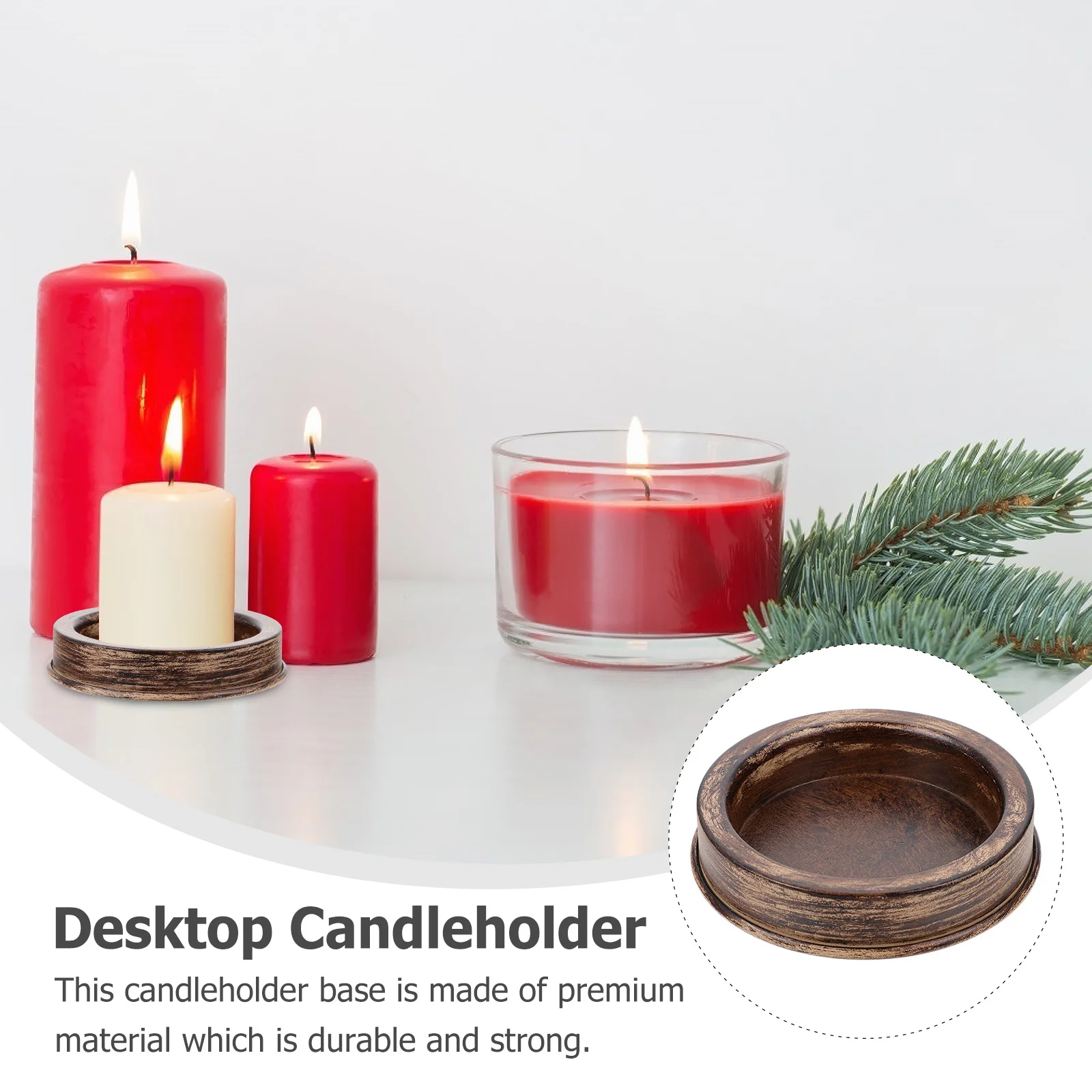 

1Pcs Vintage Candleholder Tray Delicate Unique Design Sturdy Structure Warm Romantic Restaurant Decoration