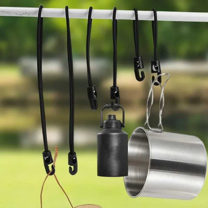 Cuerda elástica con ganchos, expansor de alta elasticidad con ganchos, tensor de goma con ganchos para lona de camping, 10/50/100 Uds.