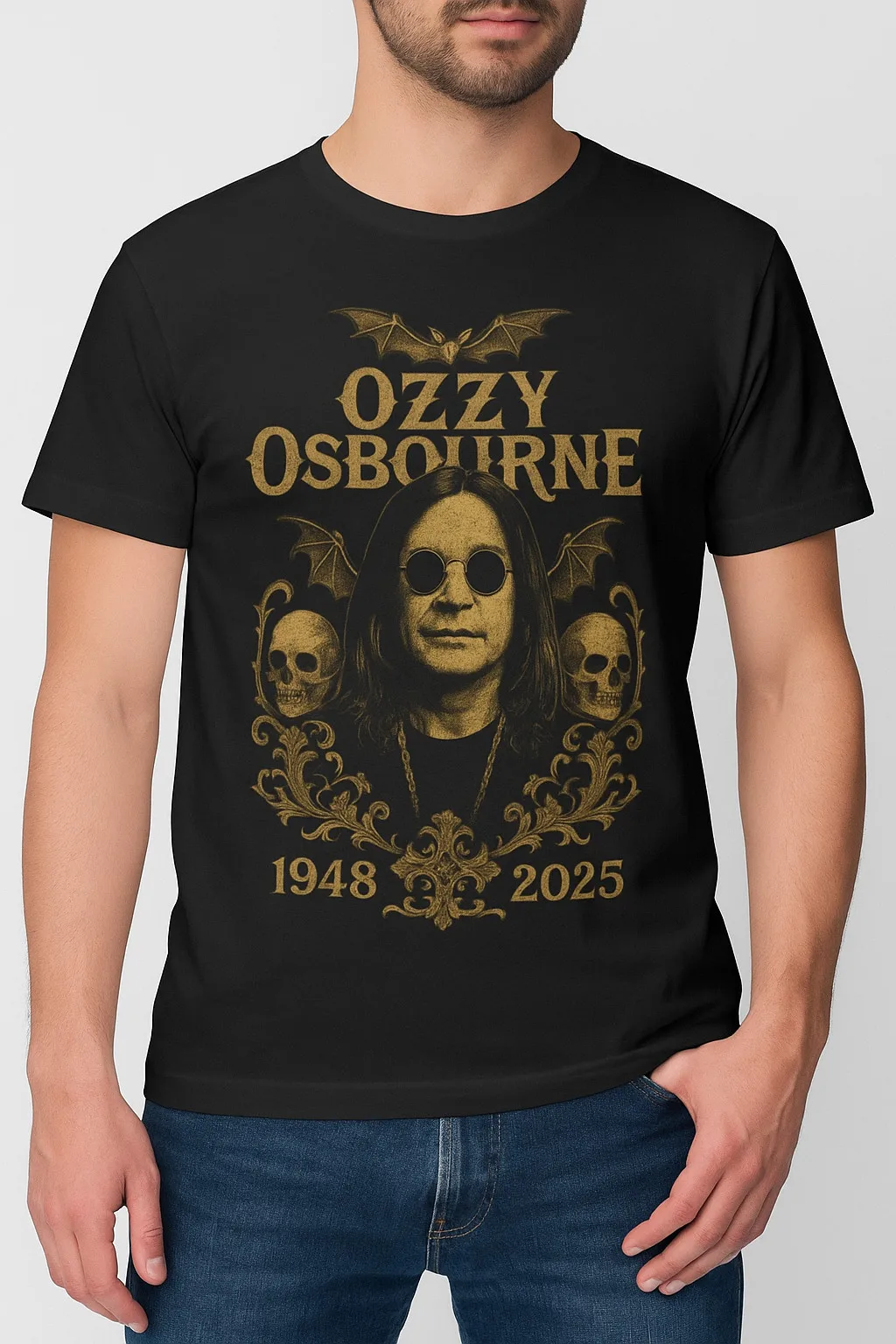 تي شيرت Ozzy Osbourne Memorial Tribute تي شيرت RIP 1948–2025 تي شيرت جرافيك على الطراز القوطي روك ليجند تي شيرت نسائي صيفي قطني ملابس خروج