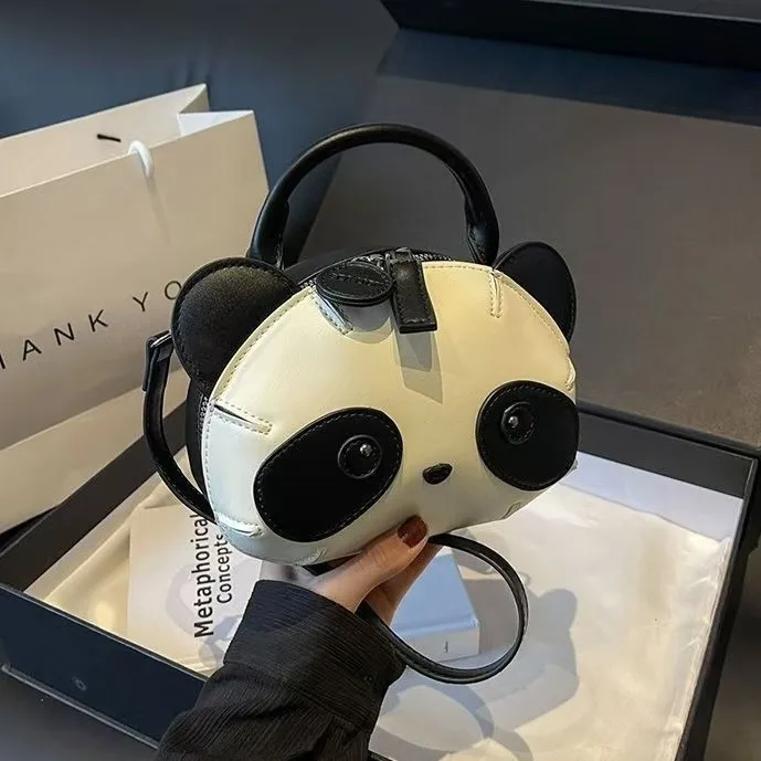 

​​2025 Cute Panda Backpack Detachable Strap Shoulder Bag for Girls Anime Cartoon Crossbody Purse Stylish Student Handheld Tote​