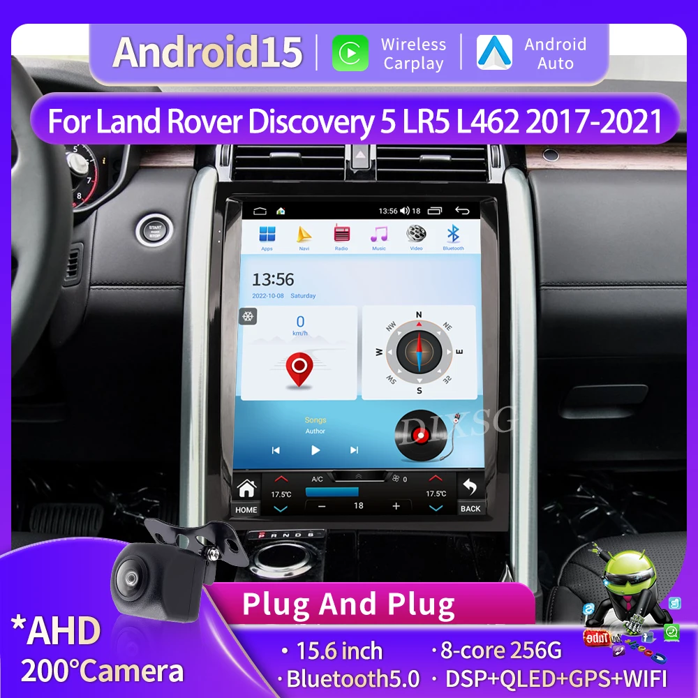 15.6Wireless Carplay For Land Rover Discovery 5 LR5 L462 2017-2021 Car Radio Stereo Multimedia Player Touchscreen GPS Navigation