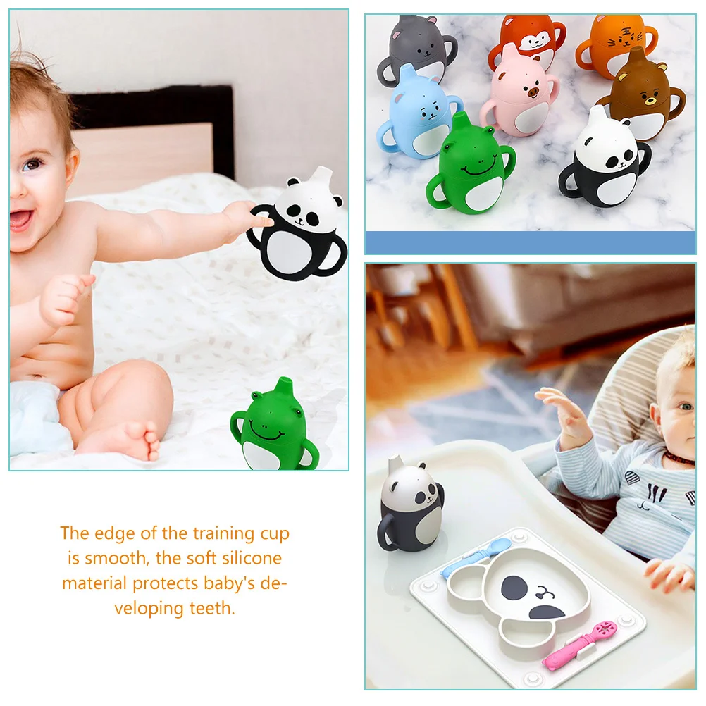 

Toddler Cups 200ml Silicone Sippy Cup No Spill Handles Baby Water Cup Durable Toddler Cups with Handles