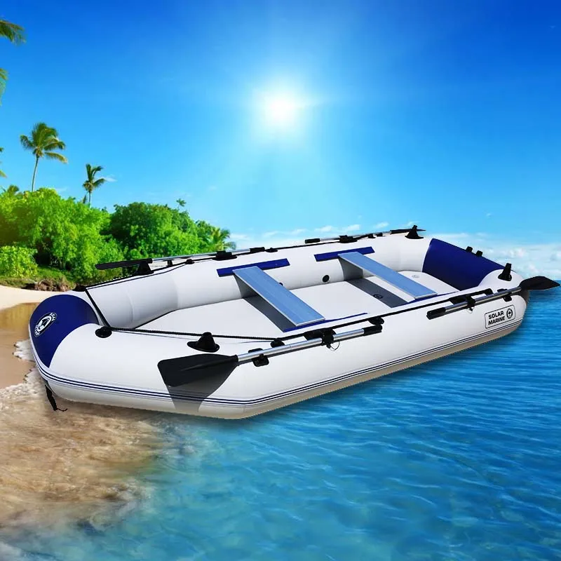 SOLAR MARINE D360-3 PVC Inflatable Fishing Boat, Rowing Kayak, Canoe with Air Mat, Outdoor Water Sports, 6 Person, 11ft 360CM