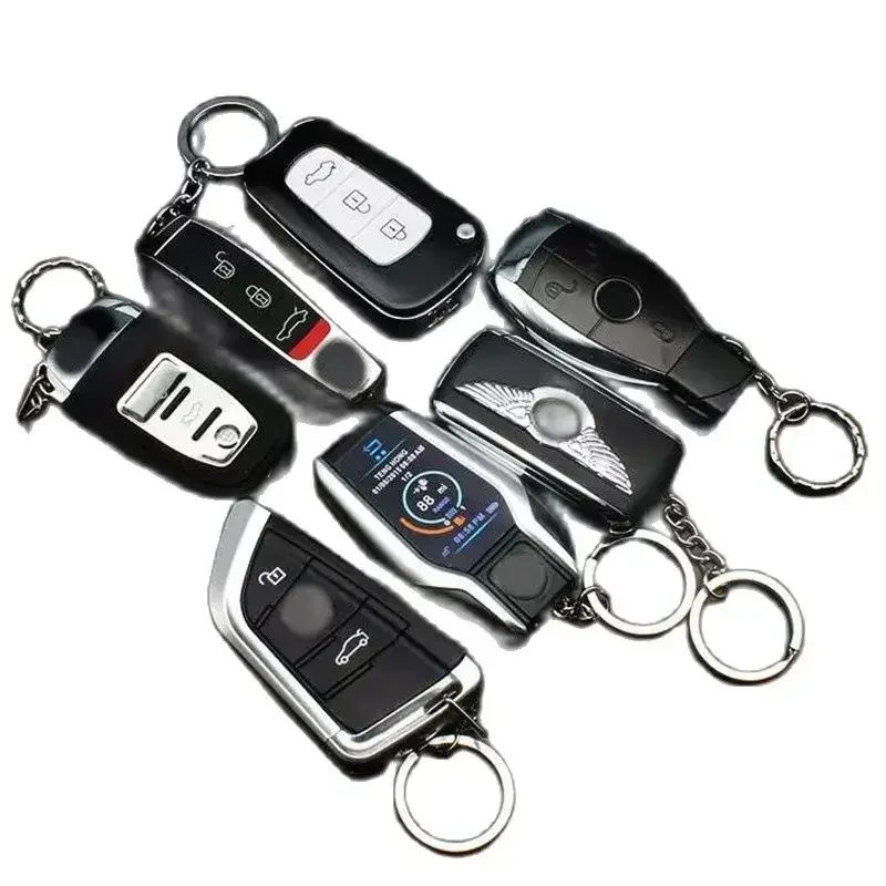 Car Key, Gas Lighter,Windproof Red Flame Direct Injection Cigarette Lighter,Personalized Keychain,Lighting Cigarette Accessories