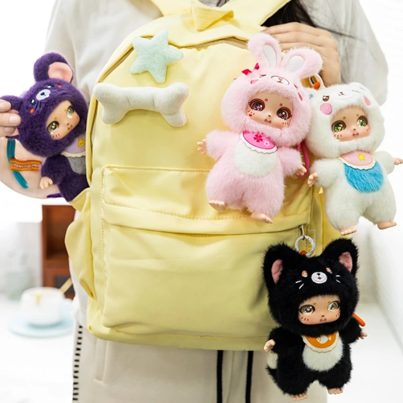 Nette Cartoon Tier Plüsch Spielzeug Schlüsselbund Mädchen Rucksack Hase Puppe Anhänger Kätzchen Auto Hängende Dekoration Weihnachten Geburtstag Geschenk