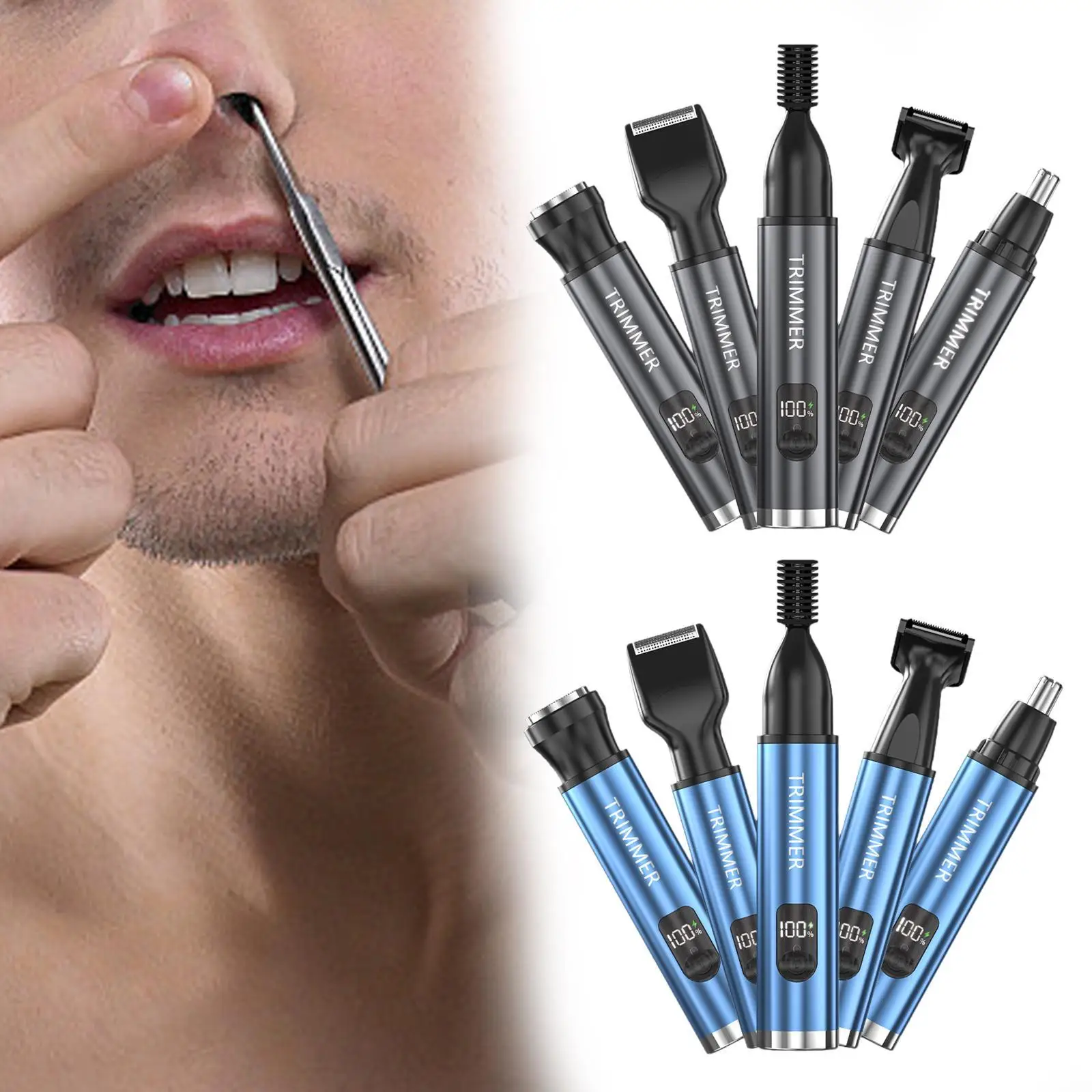 ماكينة تشذيب شعر الأنف، ماكينة تشذيب شعر الأنف الكهربائية القابلة لإعادة الشحن عبر USB للنساء والرجال، ماكينة تشذيب شعر الجسم المقاومة للماء للأذن والأنف