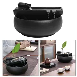 Tabletop Fountain Waterfall Fish Tank Calming Zen Soothing Relaxation Fountain Meditation Desktop Fountain Garden Ornament