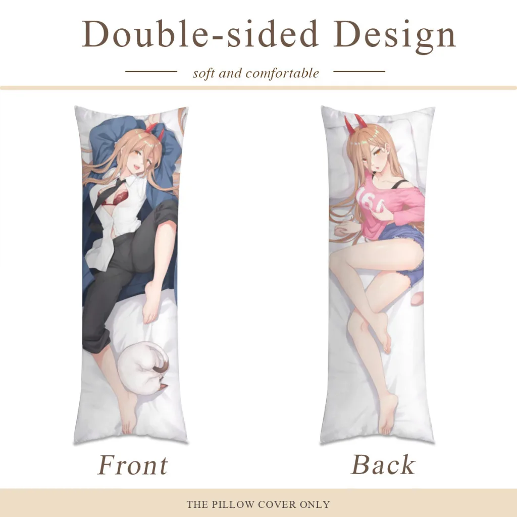 Dakimakura Power Chainsaw Man Long Pillow Case Home Bedroom Living Room Sofa Cushion Cover Peach Skin Pillowcase