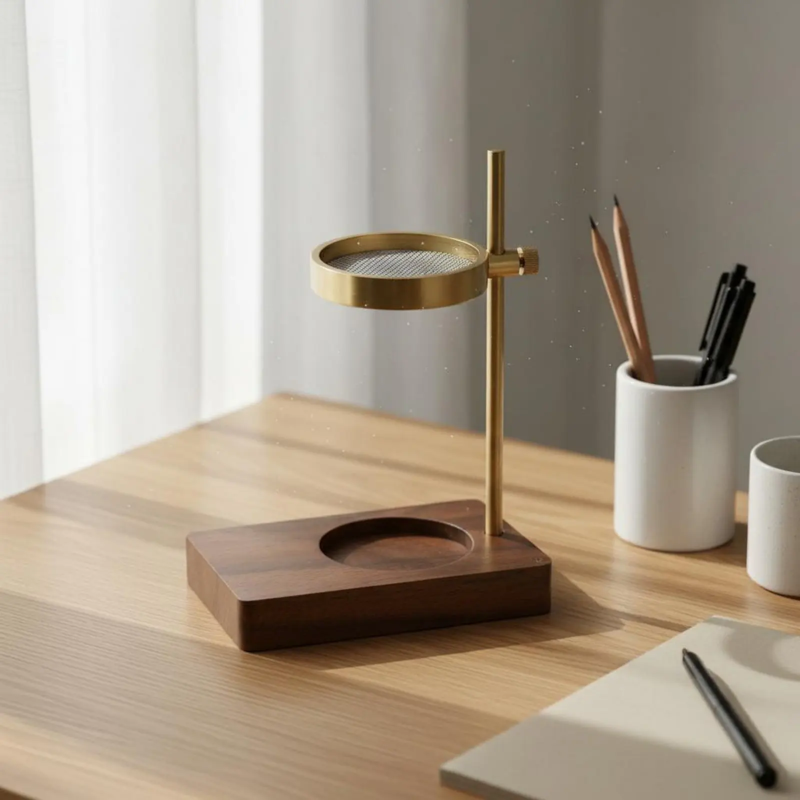 Brass Oil Burner Dual Use Adjustable Aroma Burner Brass Scent Aroma Disperser Stand Easy to Clean Home Decor for Living Room