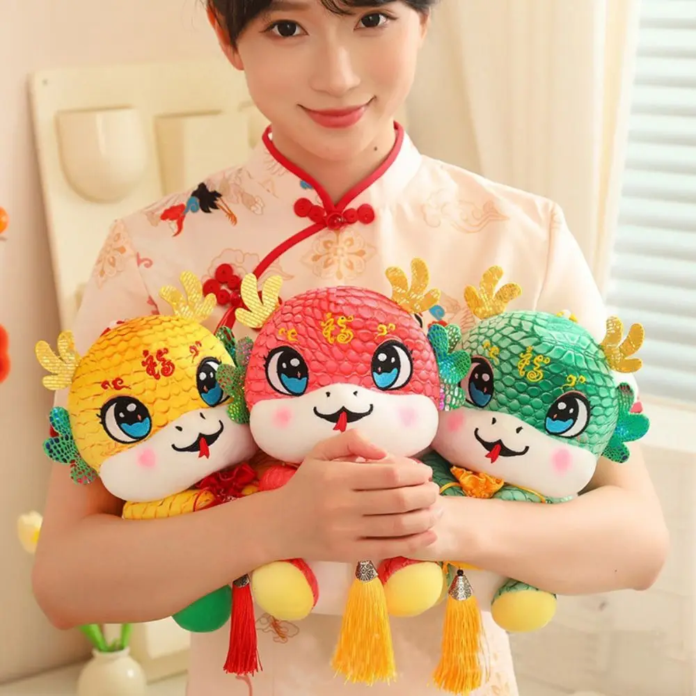 Chinese New Year 2025 Snake Year Dolls Soft Spring Festival Plush Snake Figure Cute Animal Car Hanging Decor Spring Festival