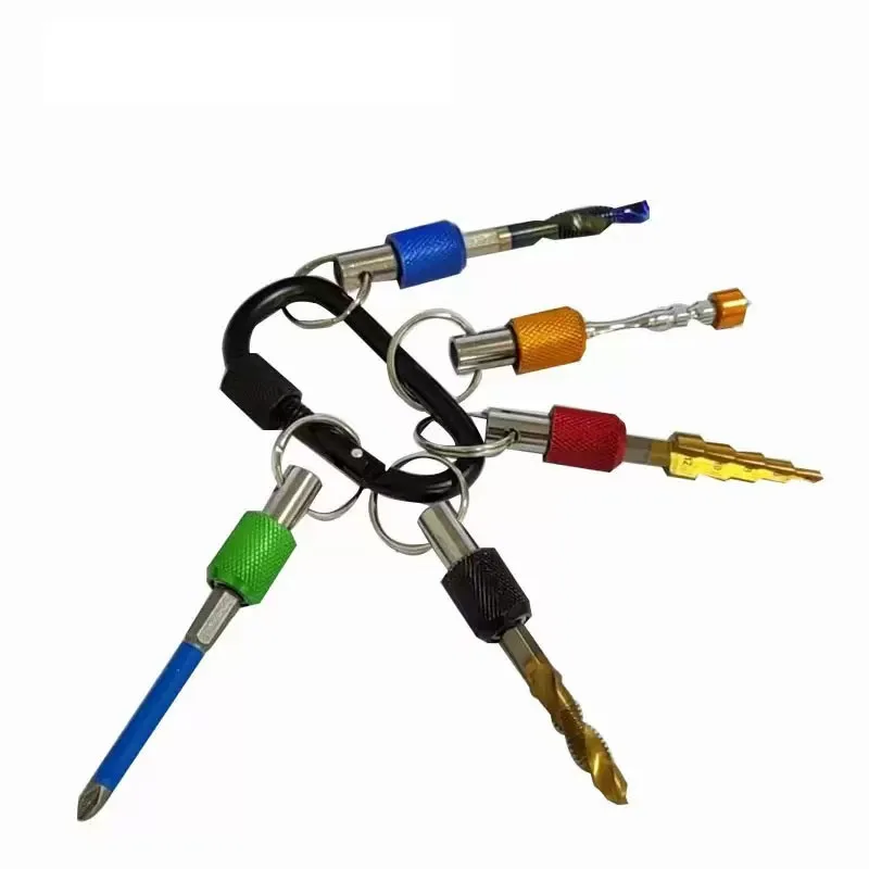 

5PCS 1/4" Bit Holders + Keychain, Hex Shank Quick Release Extension Bar for Impact Drill Driver, DIY Gift
