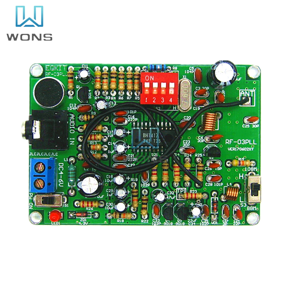 DC4-6V 87-108MHz FM Frequency Modulation Wireless Microphone Module Stereo Transmission Module DIY FM Transmitter Board Parts