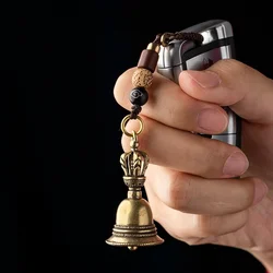 Brass Handicraft Magic Bell Keychains Wind Bell Tibetan Bronze Bell Keychain Pendant for Cristmas Home Decoration Pendant Bell