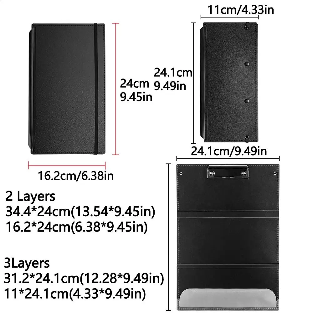 折りたたみ式看護クリップボード 2/3 層クリップ付き A4 ファイルボードクリップポータブルレターサイズライティングパッド学生