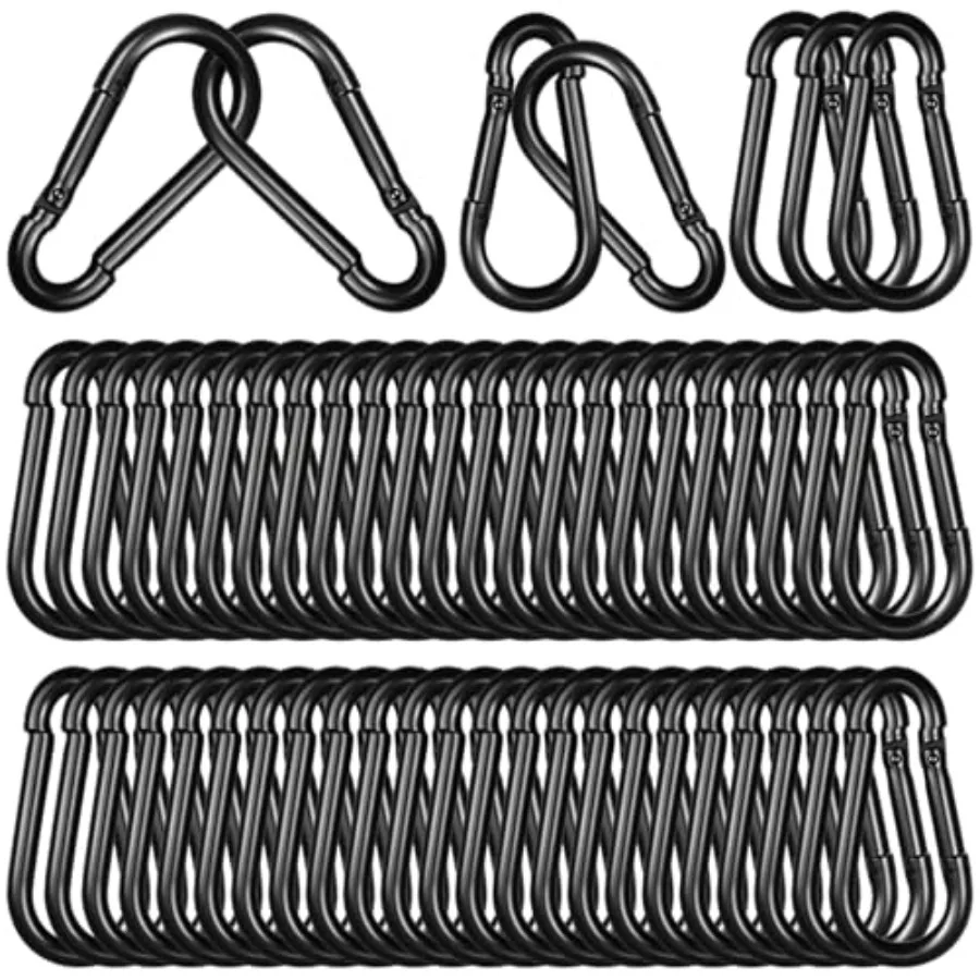 

Набор из 50 карабинов M8, сверхмощные пружинные защелкивающиеся крюки 3 дюйма, оцинкованная сталь, быстросъемные безопасные соединительные звенья, пружинные карабины