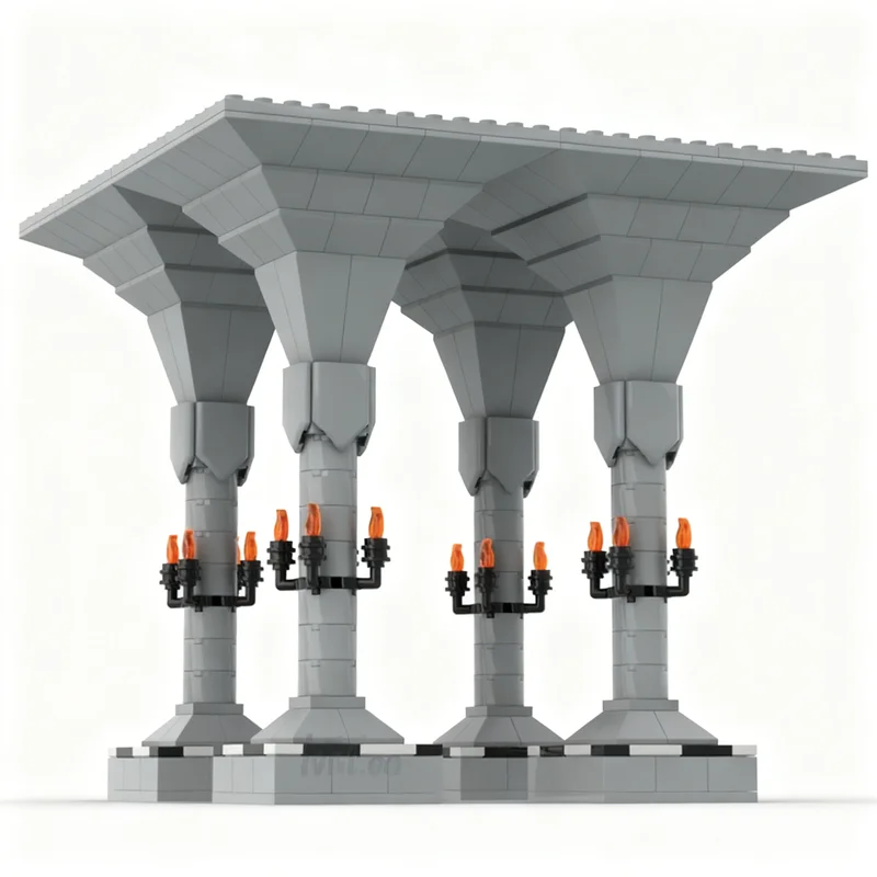 117 pçs moc pilar gótico arquitetura modelo blocos de construção montar diy criativo presentes natal brinquedo idéia educação tijolo crianças