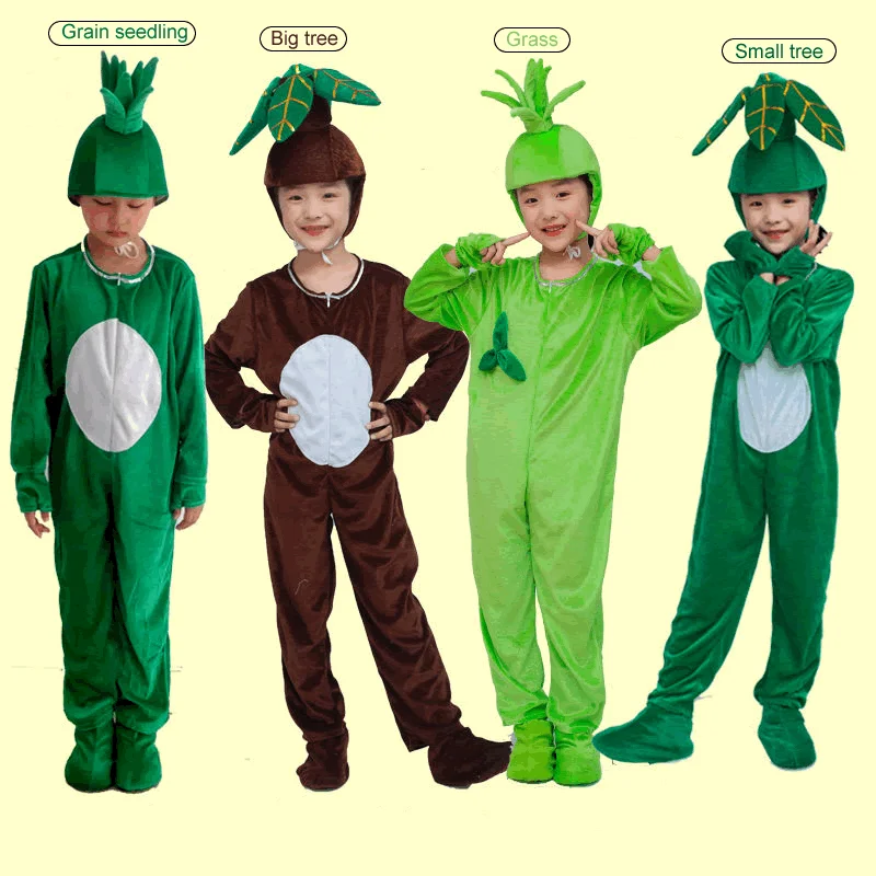 

Children's Plant Party Cosplay Big Tree Costume Festival Performance Grain Seedling Jumpsuit Kids Role-playing Clothing Dancing